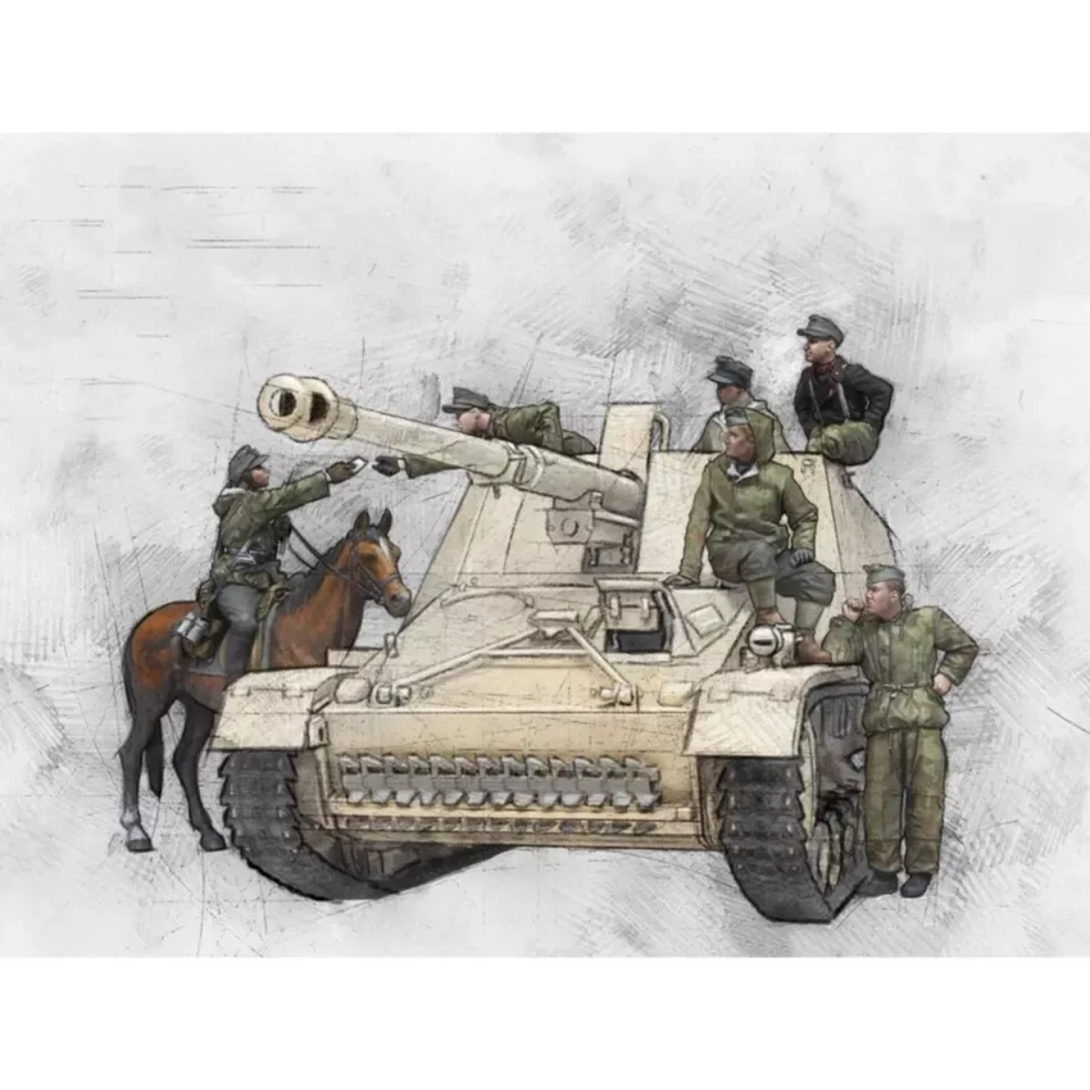 Model Kit Horse - Modello di soldato in resina 1/35